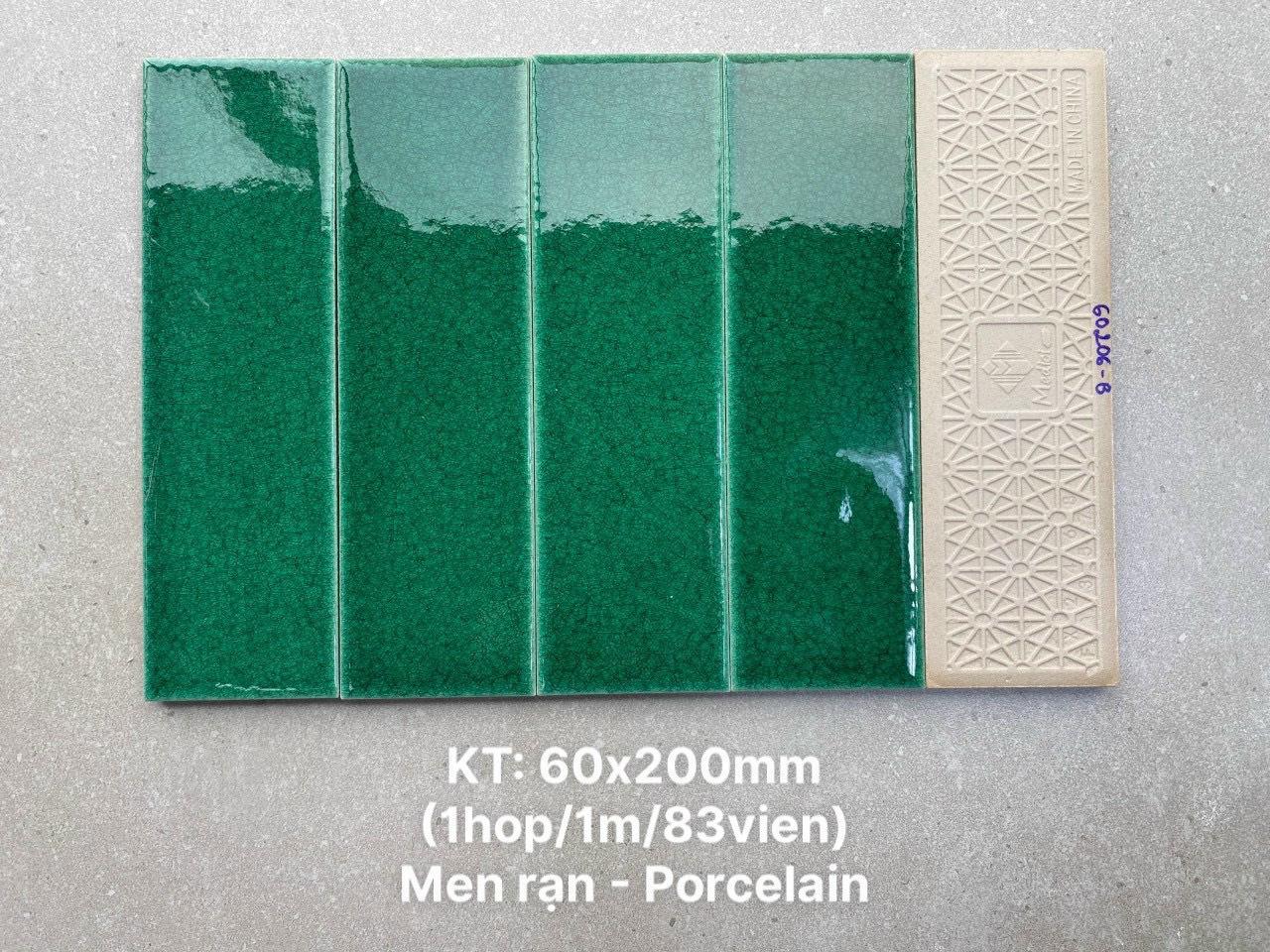 Gạch thẻ Porcelain men rạn KT 60x200mm mã MBL60206-B